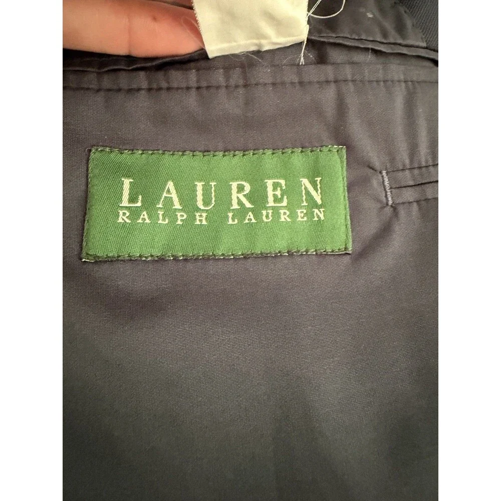 Lauren Ralph Lauren Navy Wool Blazer 42L Single-Breasted 2-Button Notch